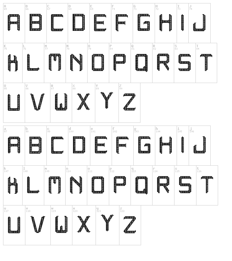 Westranga ST font map